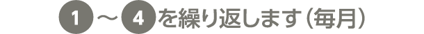 1〜4を繰り返します（毎月）